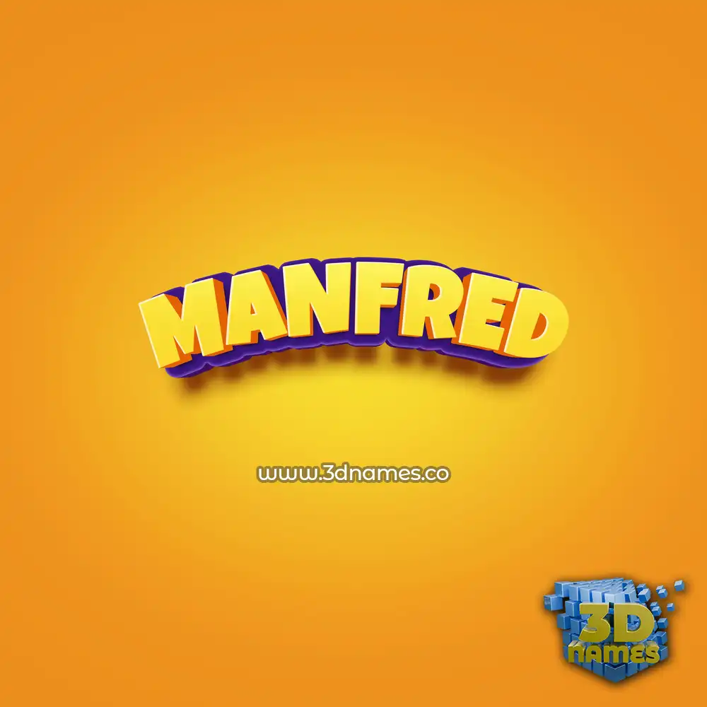 manfred in Orange Toon style - 3D name wallpaper
