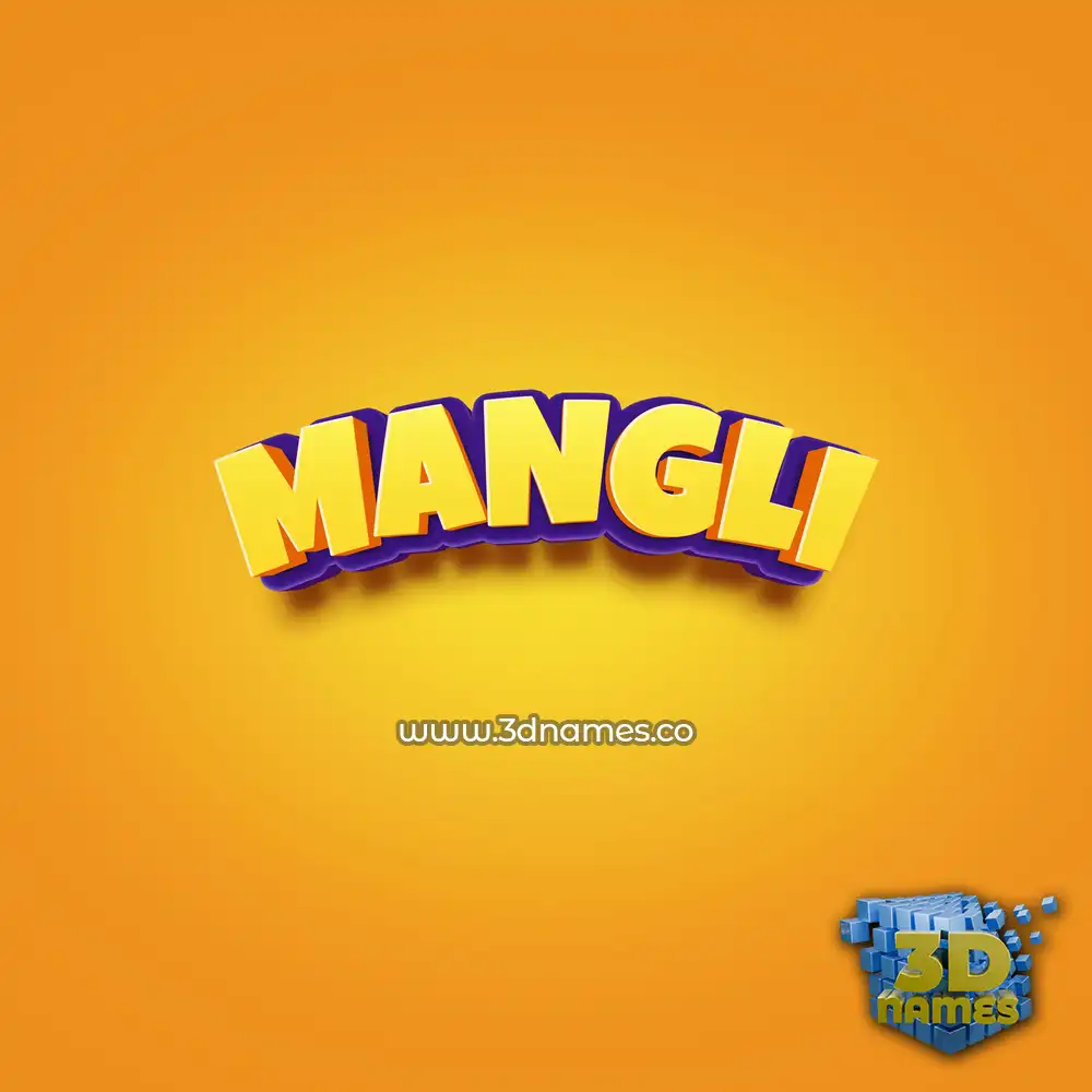 mangli in Orange Toon style - 3D name wallpaper