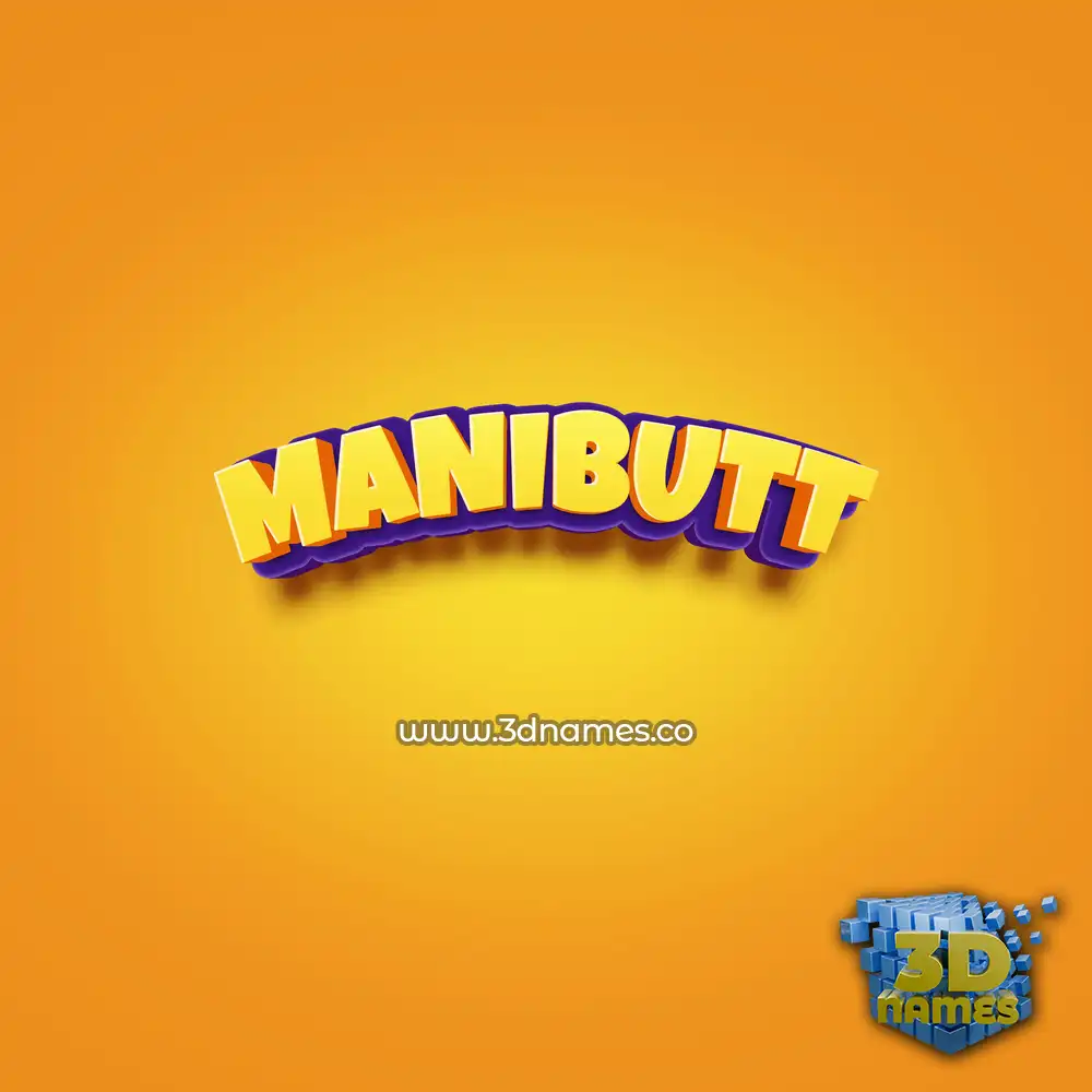 manibutt in Orange Toon style - 3D name wallpaper