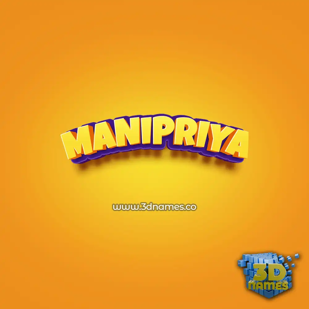 manipriya in Orange Toon style - 3D name wallpaper