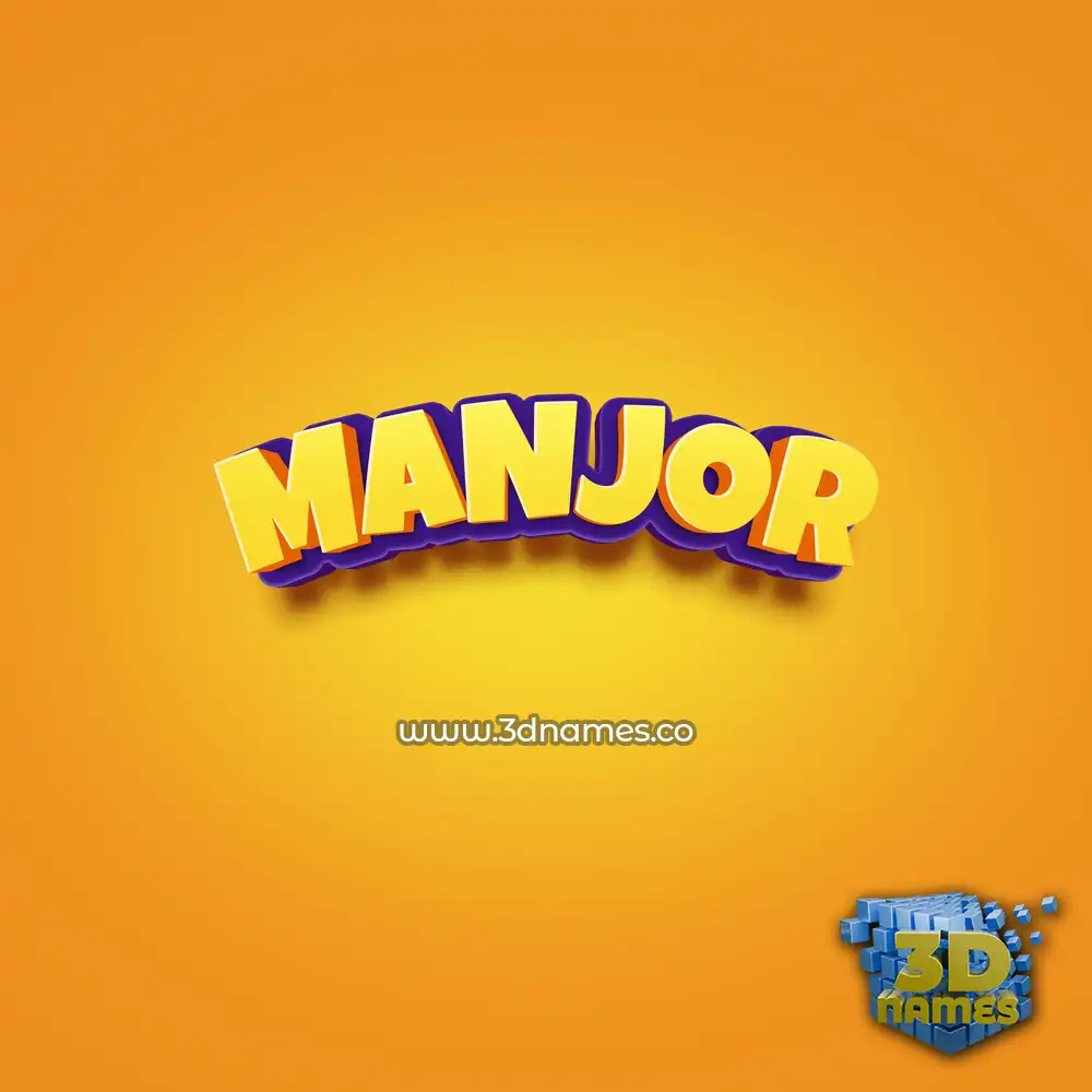 manjor in Orange Toon style - 3D name wallpaper
