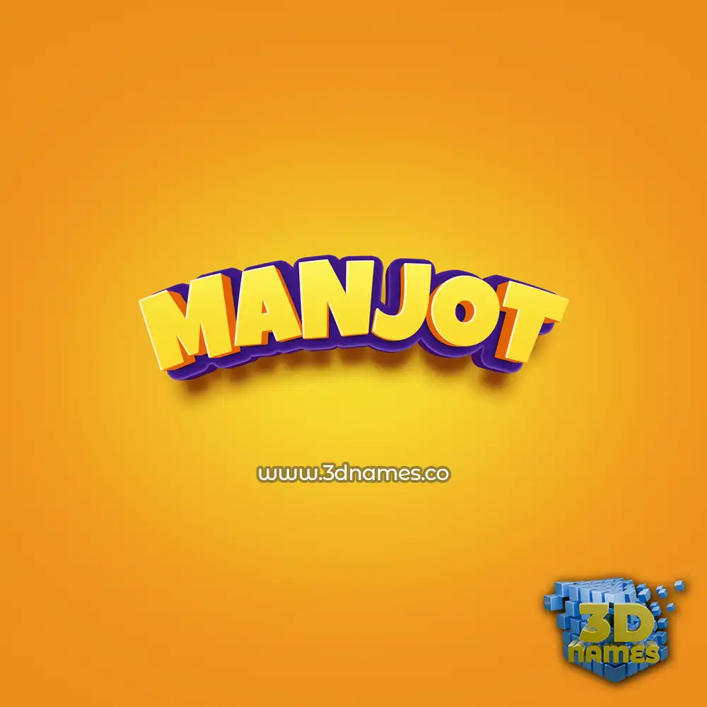 manjot in Orange Toon style - 3D name wallpaper