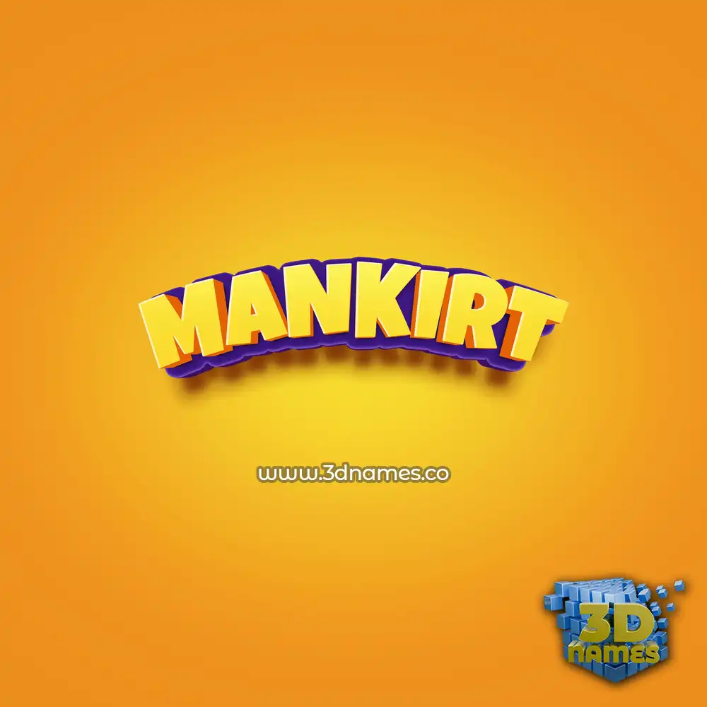 mankirt in Orange Toon style - 3D name wallpaper