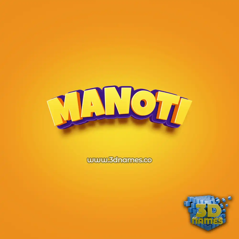 manoti in Orange Toon style - 3D name wallpaper