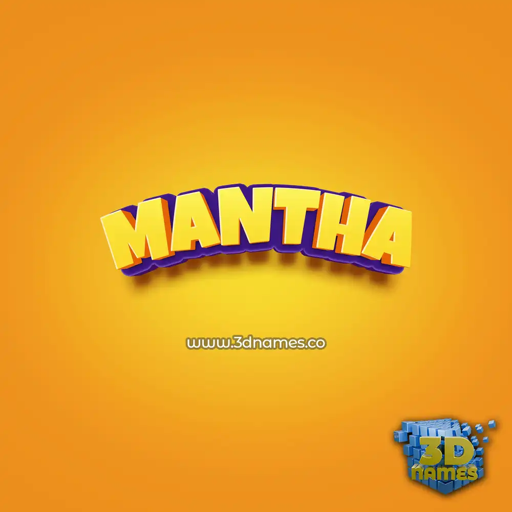 mantha in Orange Toon style - 3D name wallpaper