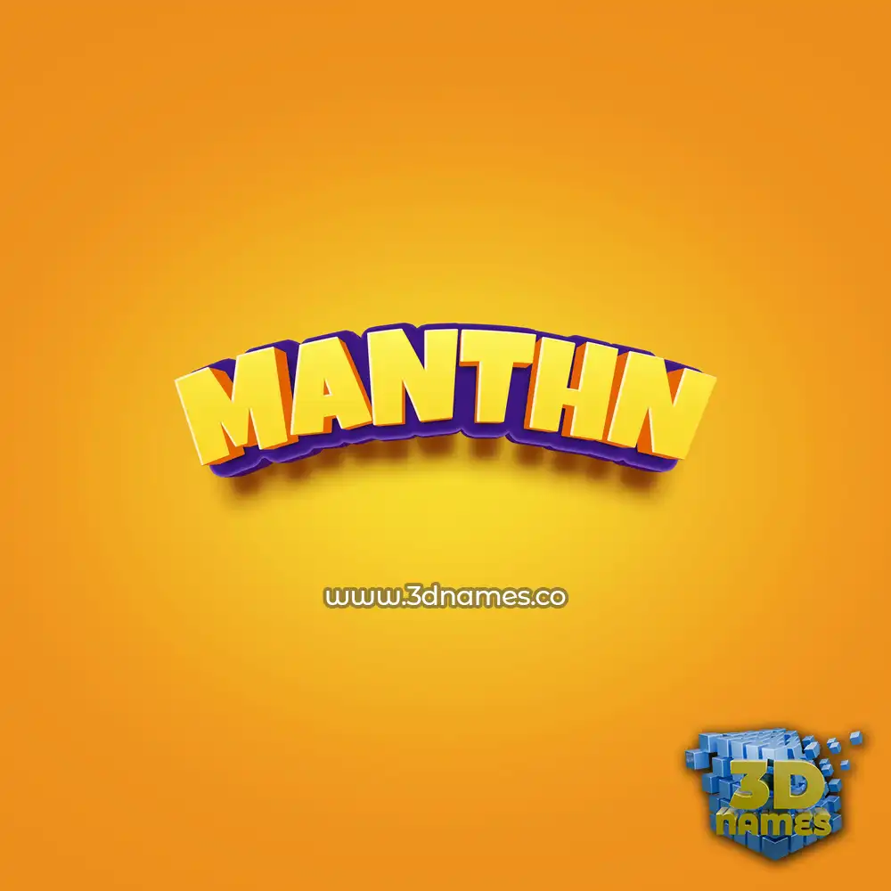 manthn in Orange Toon style - 3D name wallpaper