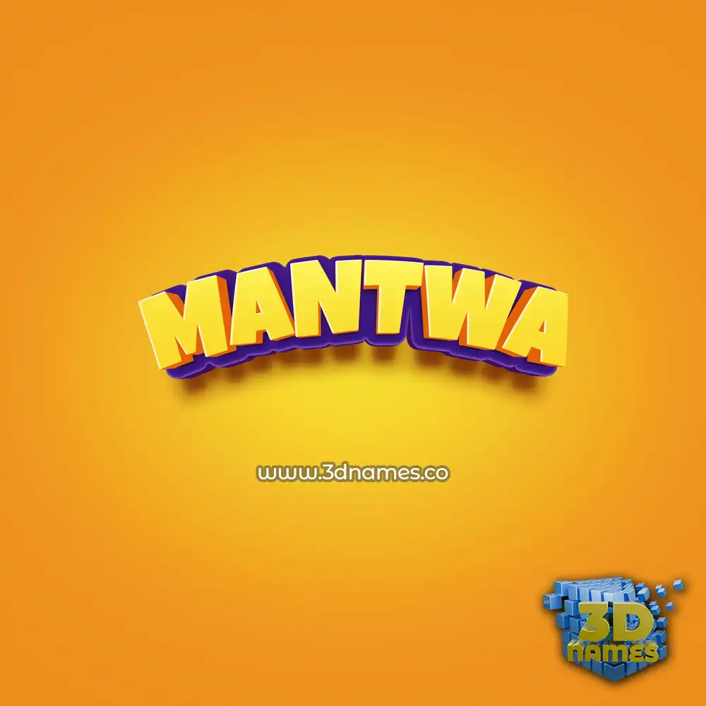 mantwa in Orange Toon style - 3D name wallpaper