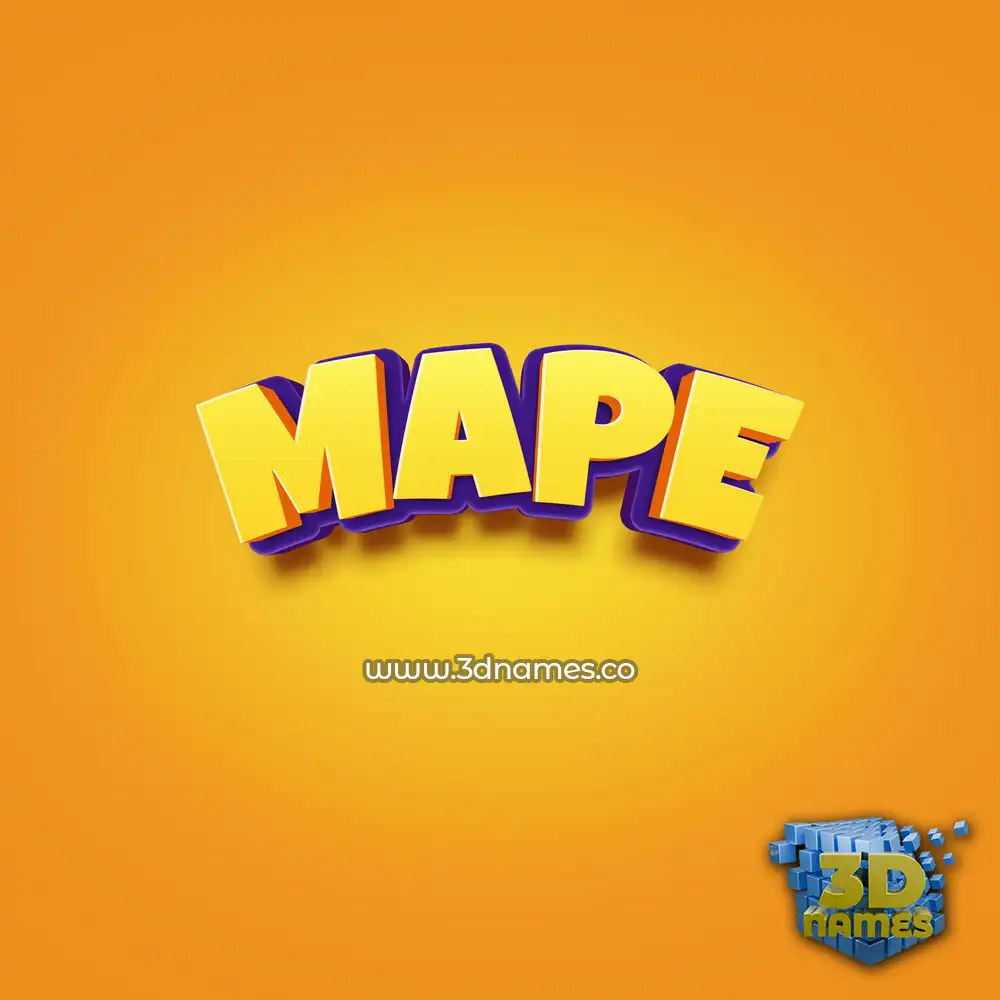 mape in Orange Toon style - 3D name wallpaper