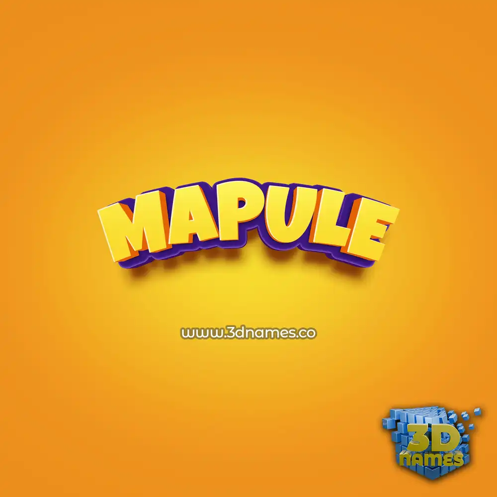 mapule in Orange Toon style - 3D name wallpaper
