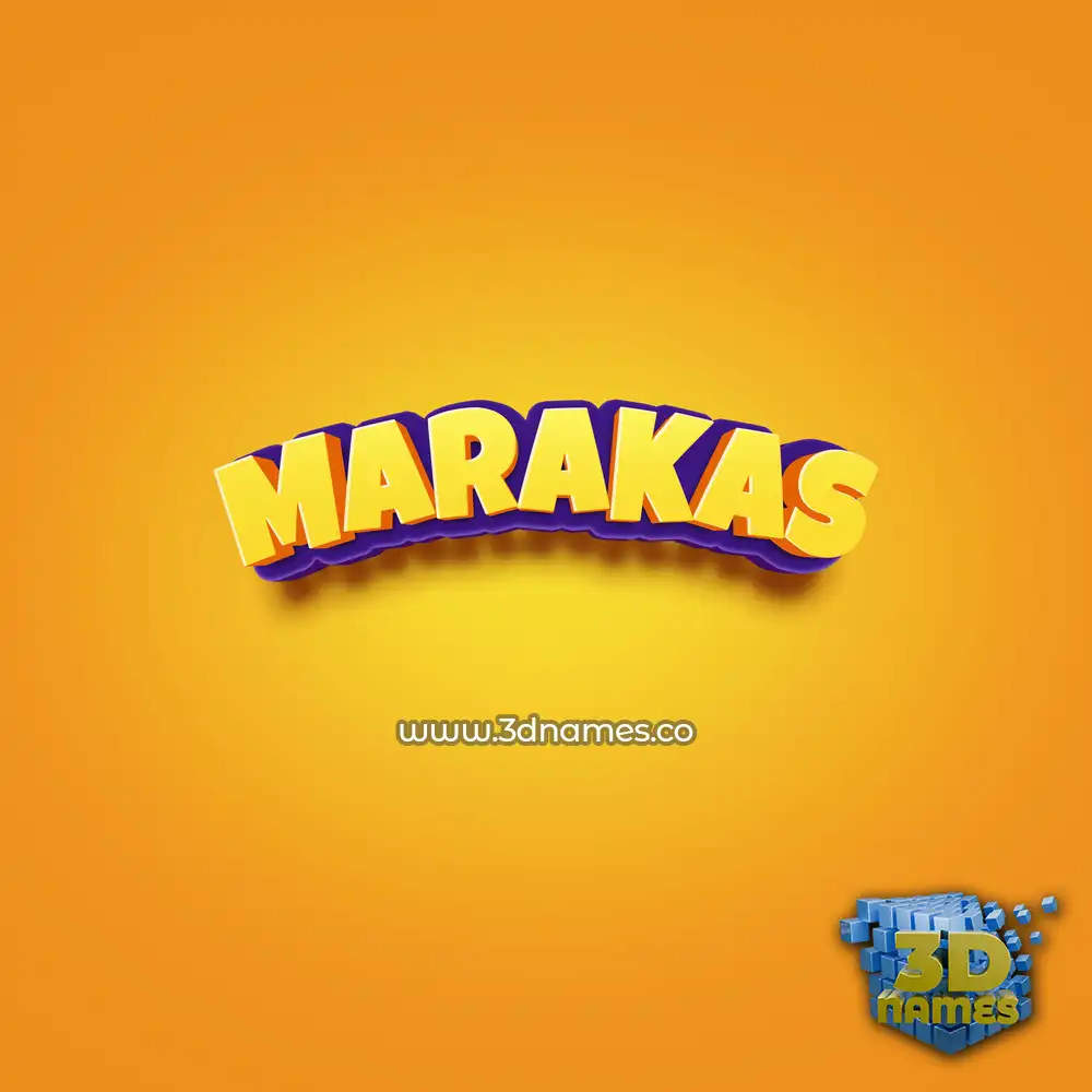 marakas in Orange Toon style - 3D name wallpaper