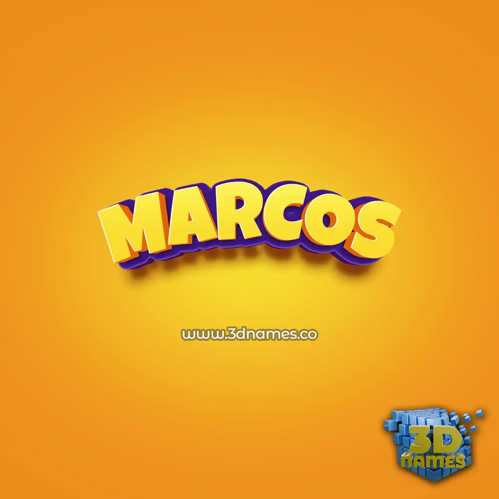 marcos in Orange Toon style - 3D name wallpaper
