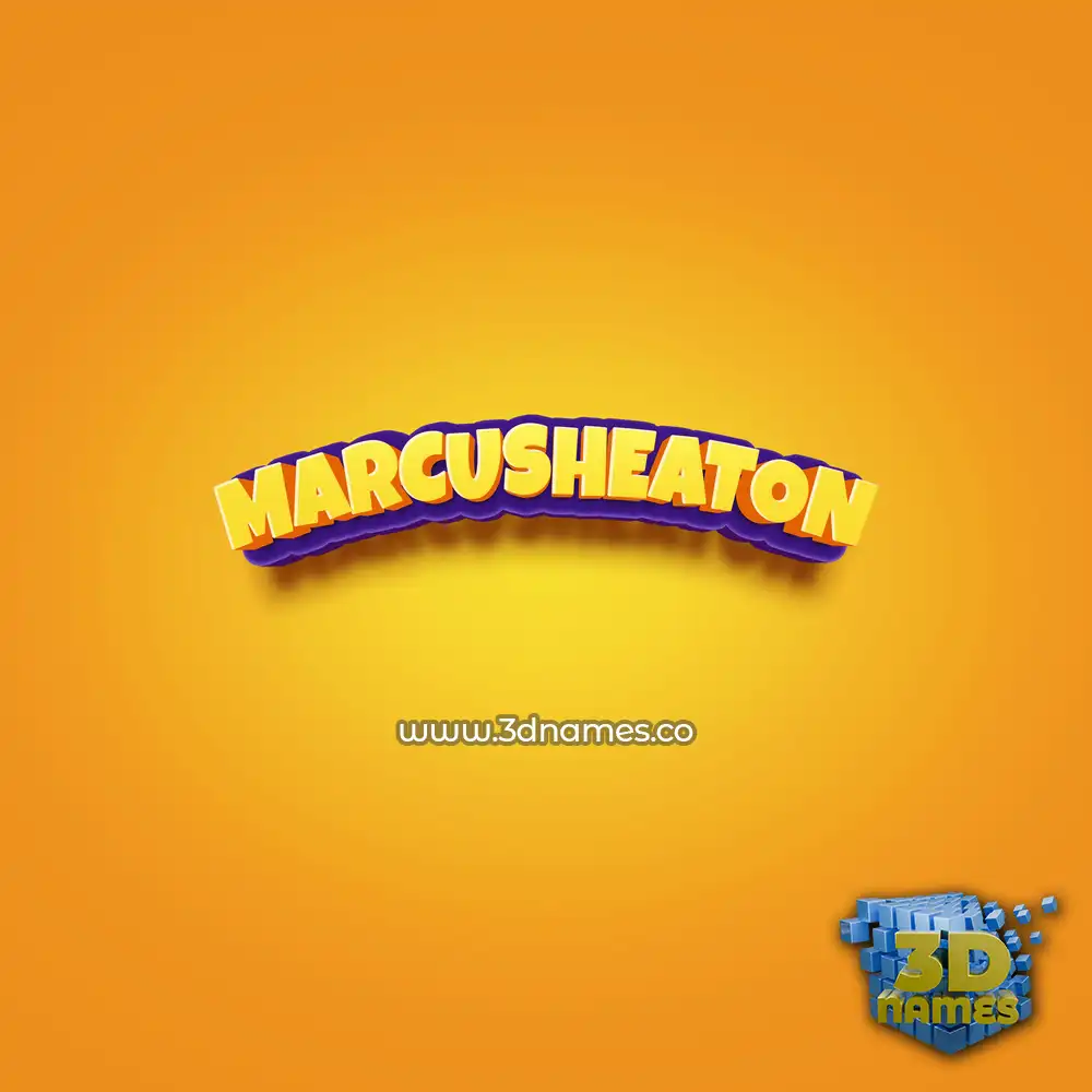 marcusheaton in Orange Toon style - 3D name wallpaper