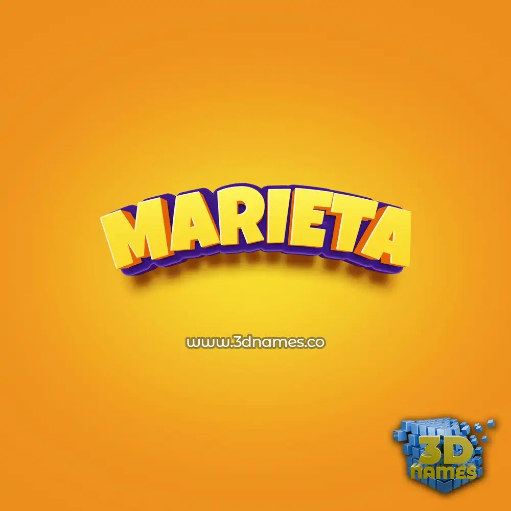 marieta in Orange Toon style - 3D name wallpaper