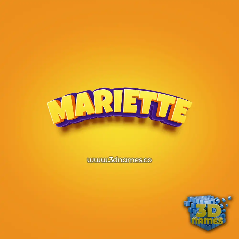 mariette in Orange Toon style - 3D name wallpaper