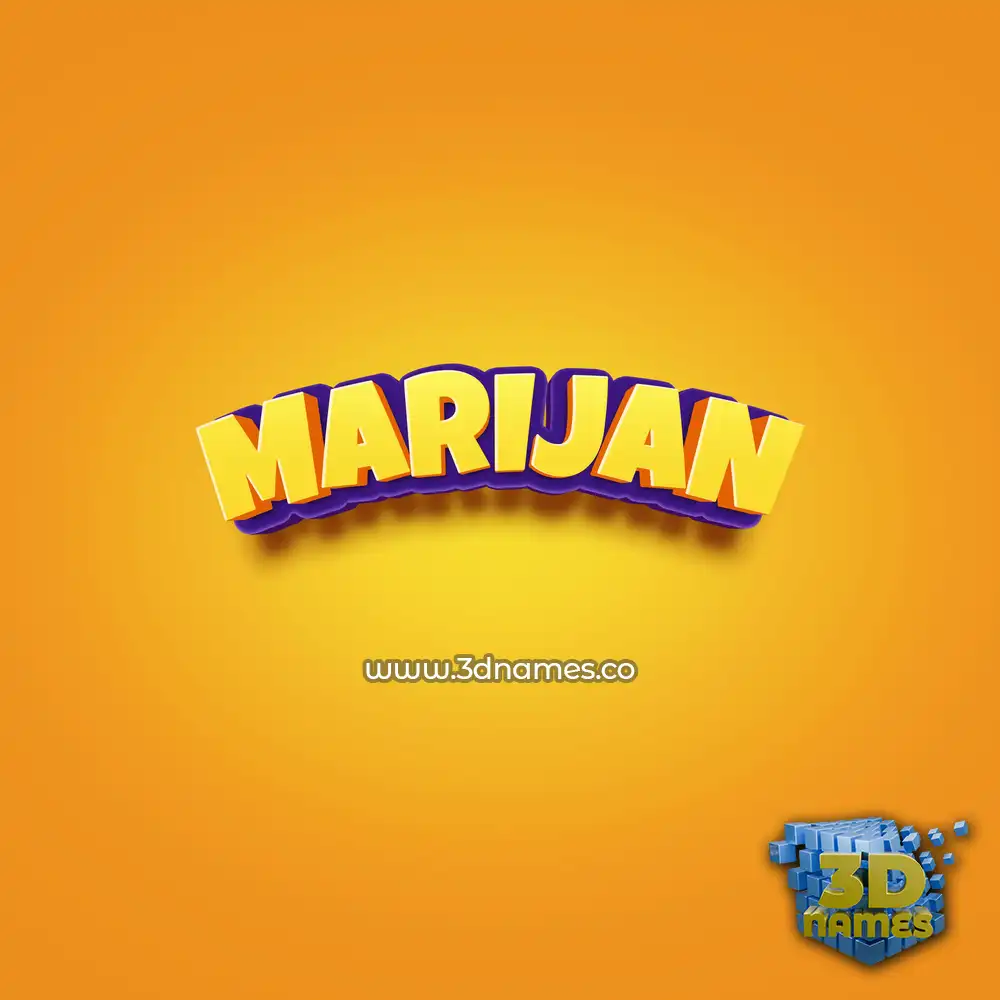 marijan in Orange Toon style - 3D name wallpaper