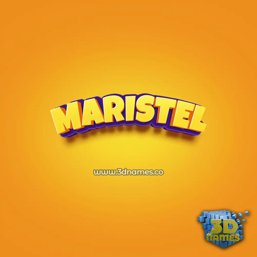 maristel in Orange Toon style - 3D name wallpaper