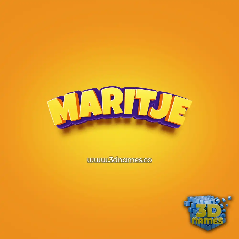maritje in Orange Toon style - 3D name wallpaper