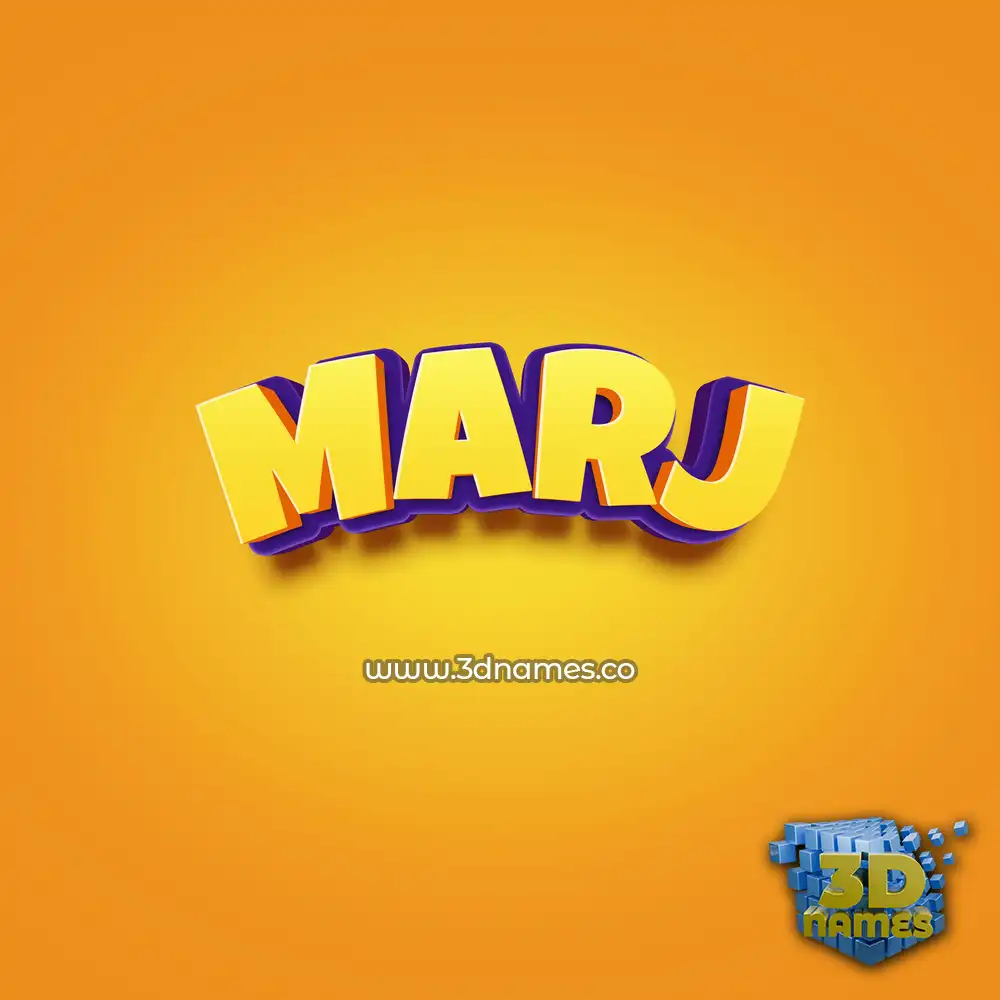 marj in Orange Toon style - 3D name wallpaper