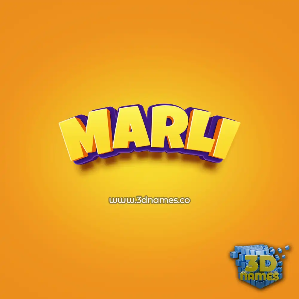 marli in Orange Toon style - 3D name wallpaper