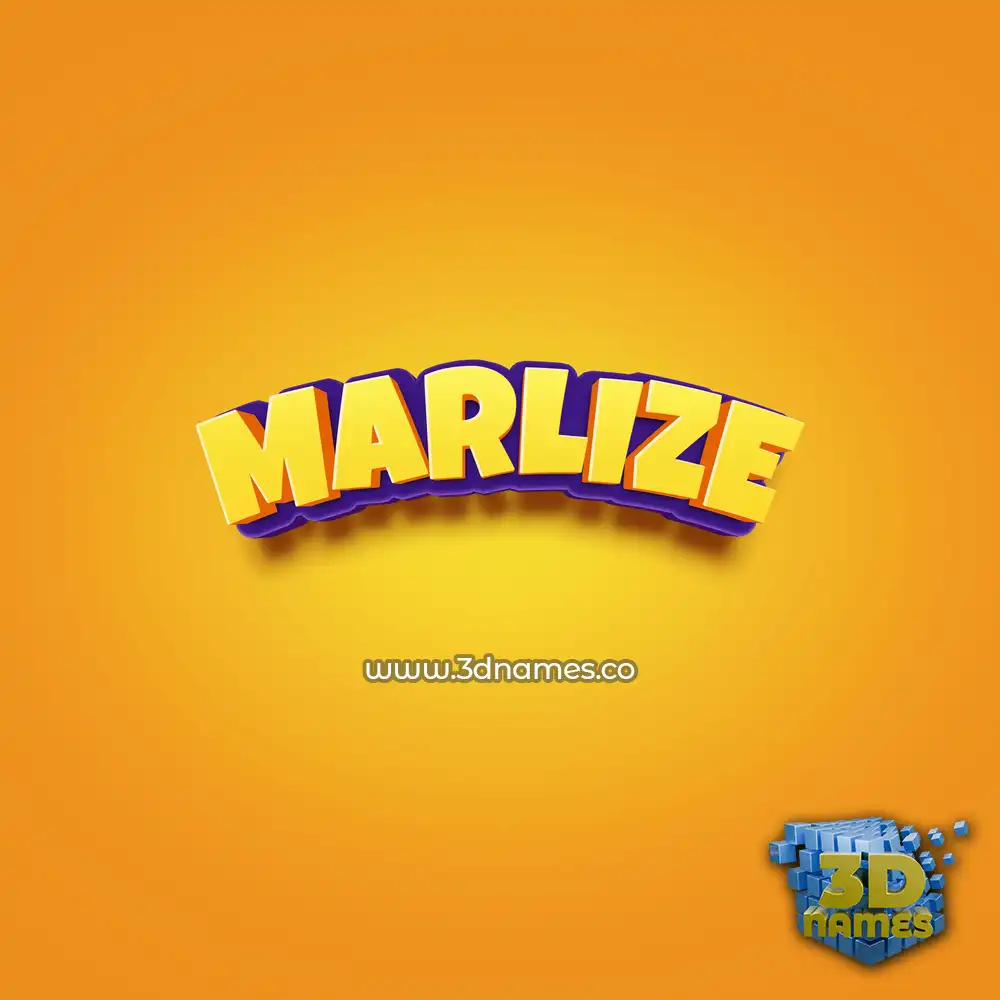 marlize in Orange Toon style - 3D name wallpaper