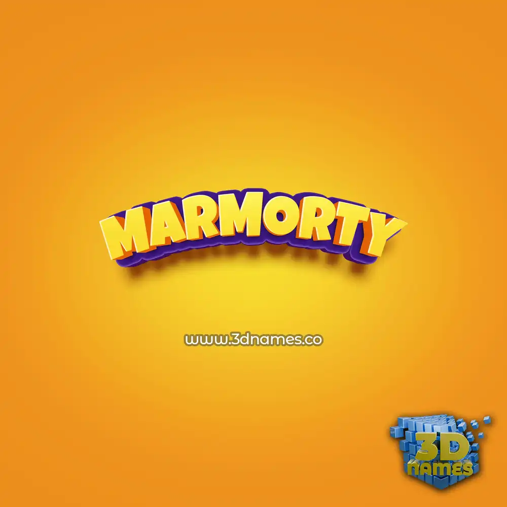 marmorty in Orange Toon style - 3D name wallpaper