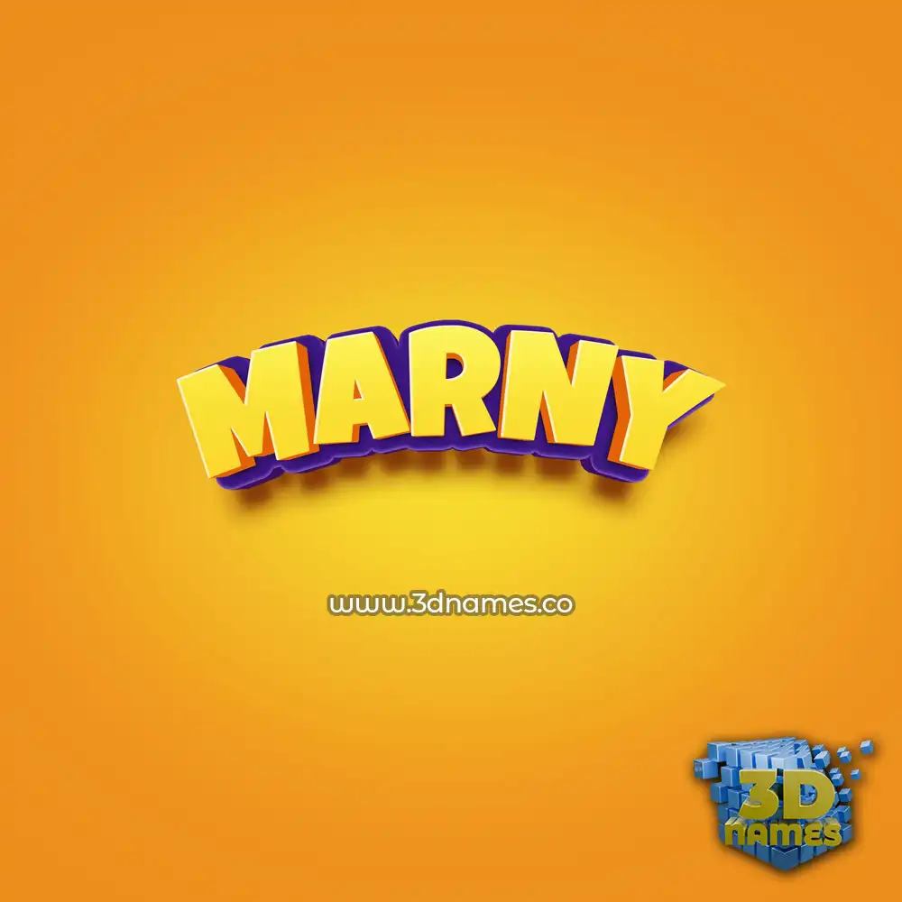 marny in Orange Toon style - 3D name wallpaper