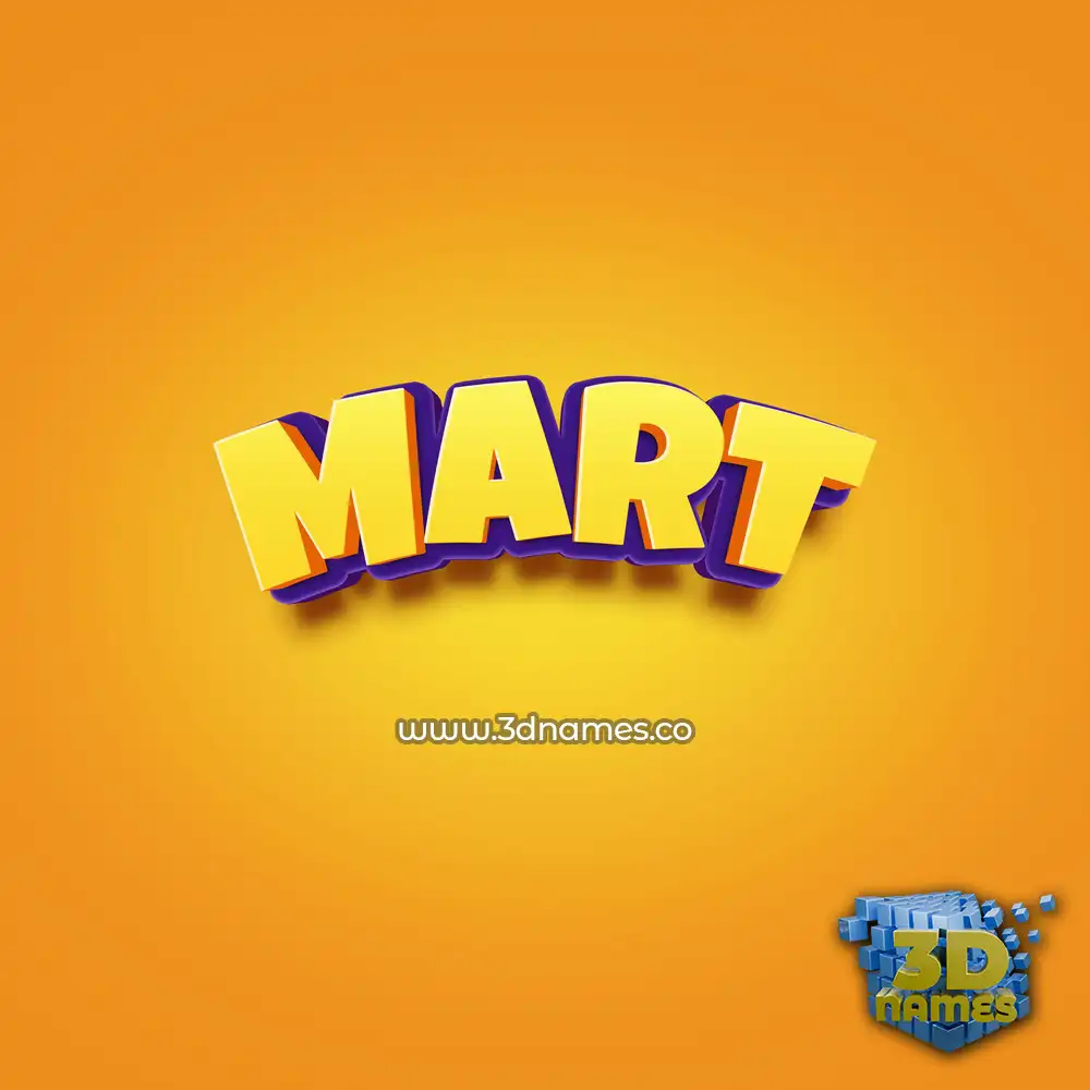 mart in Orange Toon style - 3D name wallpaper