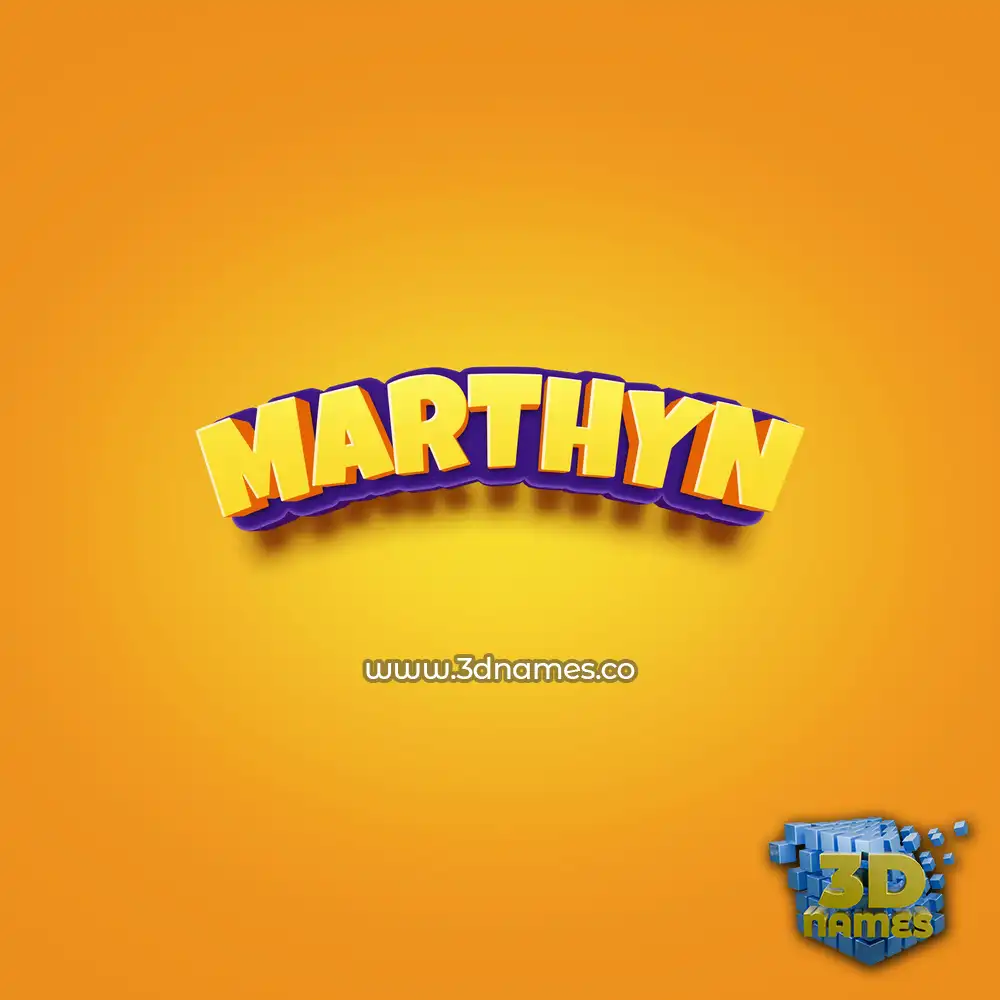 marthyn in Orange Toon style - 3D name wallpaper