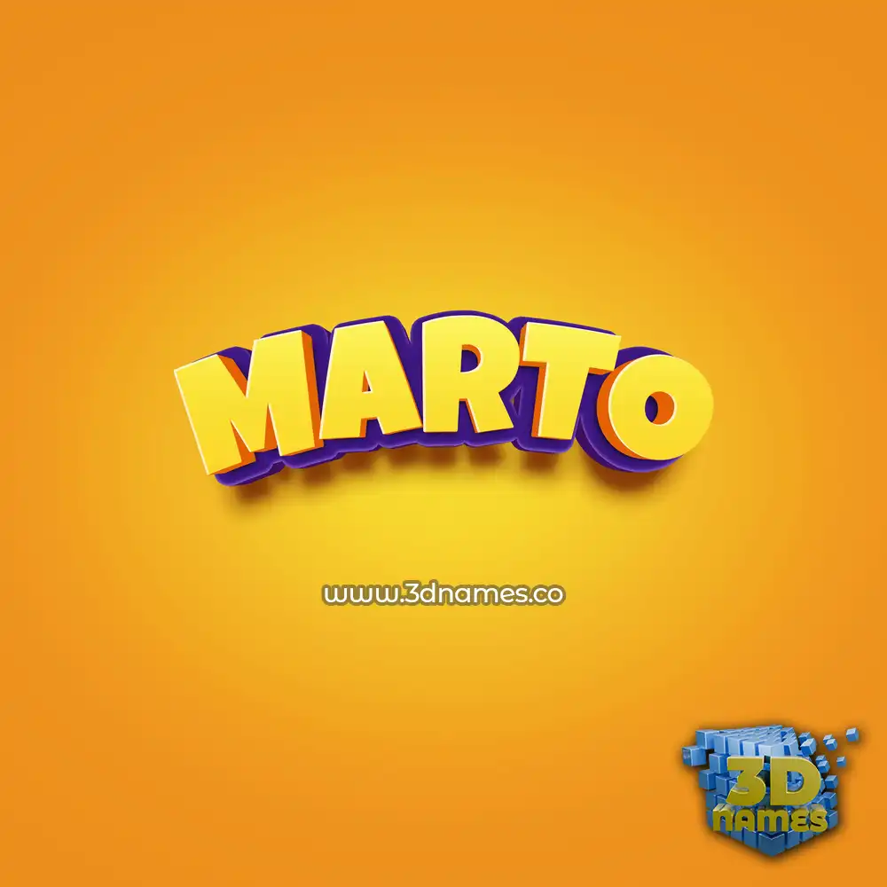 marto in Orange Toon style - 3D name wallpaper