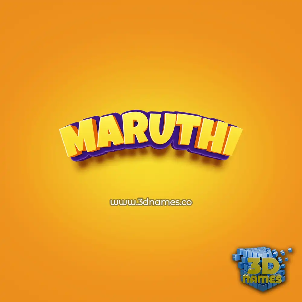 maruthi in Orange Toon style - 3D name wallpaper