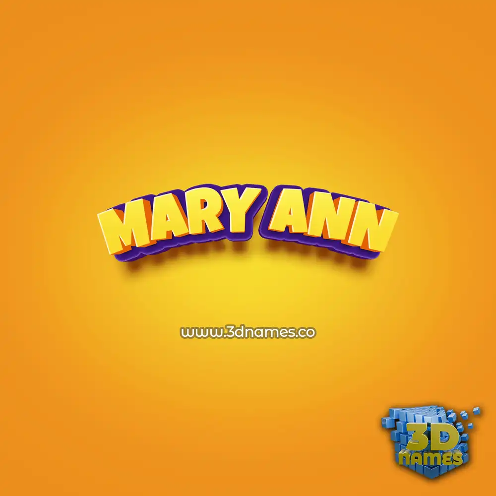 mary ann in Orange Toon style - 3D name wallpaper