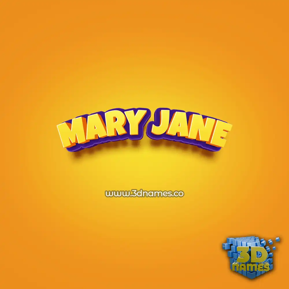 mary jane in Orange Toon style - 3D name wallpaper