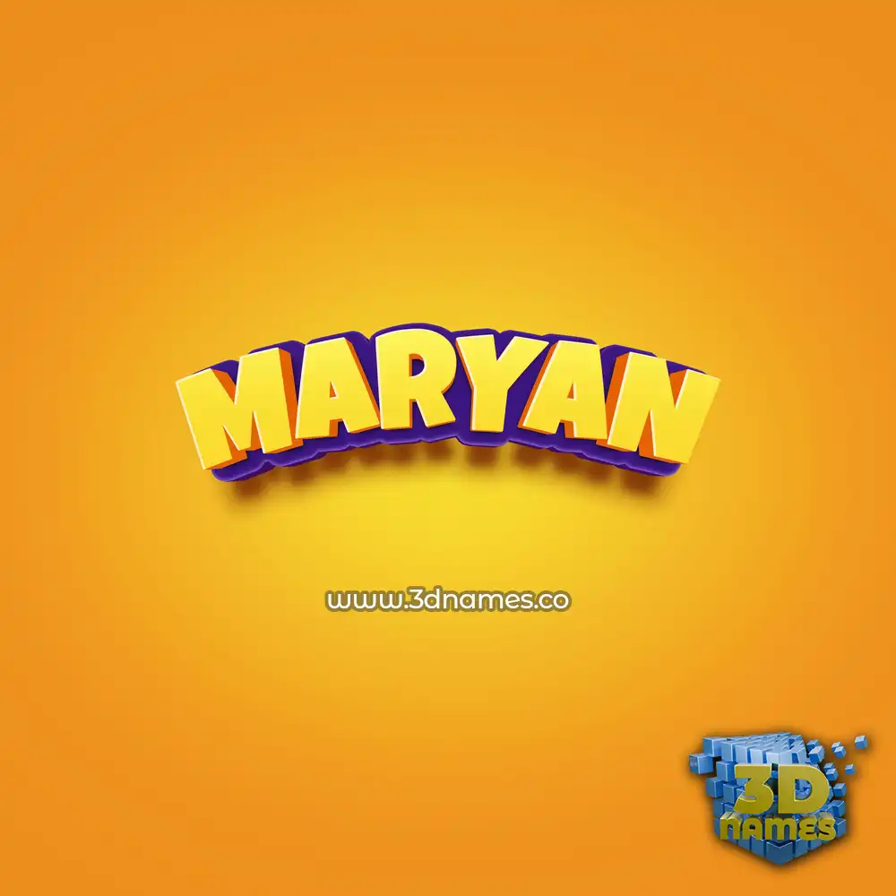 maryan in Orange Toon style - 3D name wallpaper