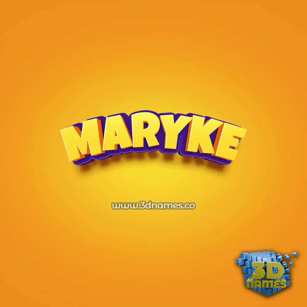 maryke in Orange Toon style - 3D name wallpaper