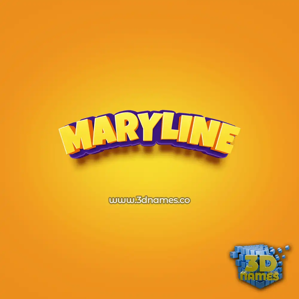 maryline in Orange Toon style - 3D name wallpaper