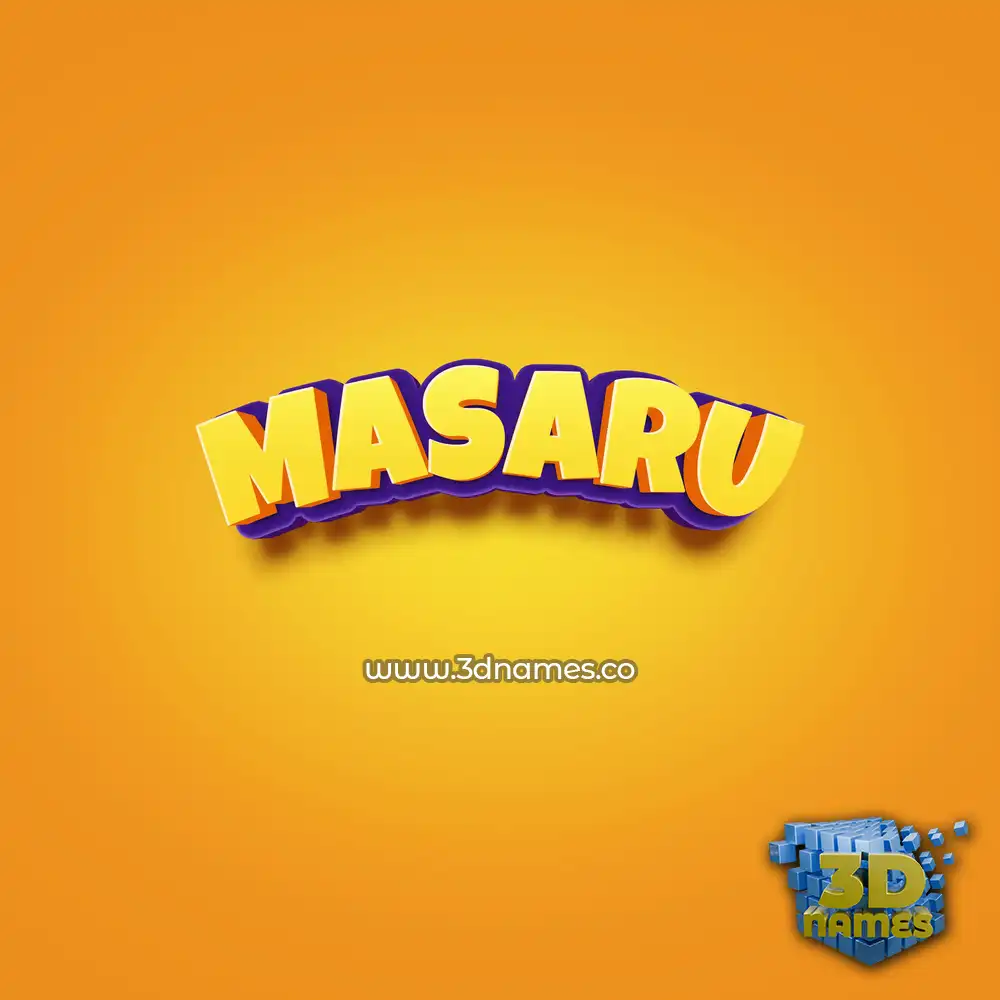 masaru in Orange Toon style - 3D name wallpaper