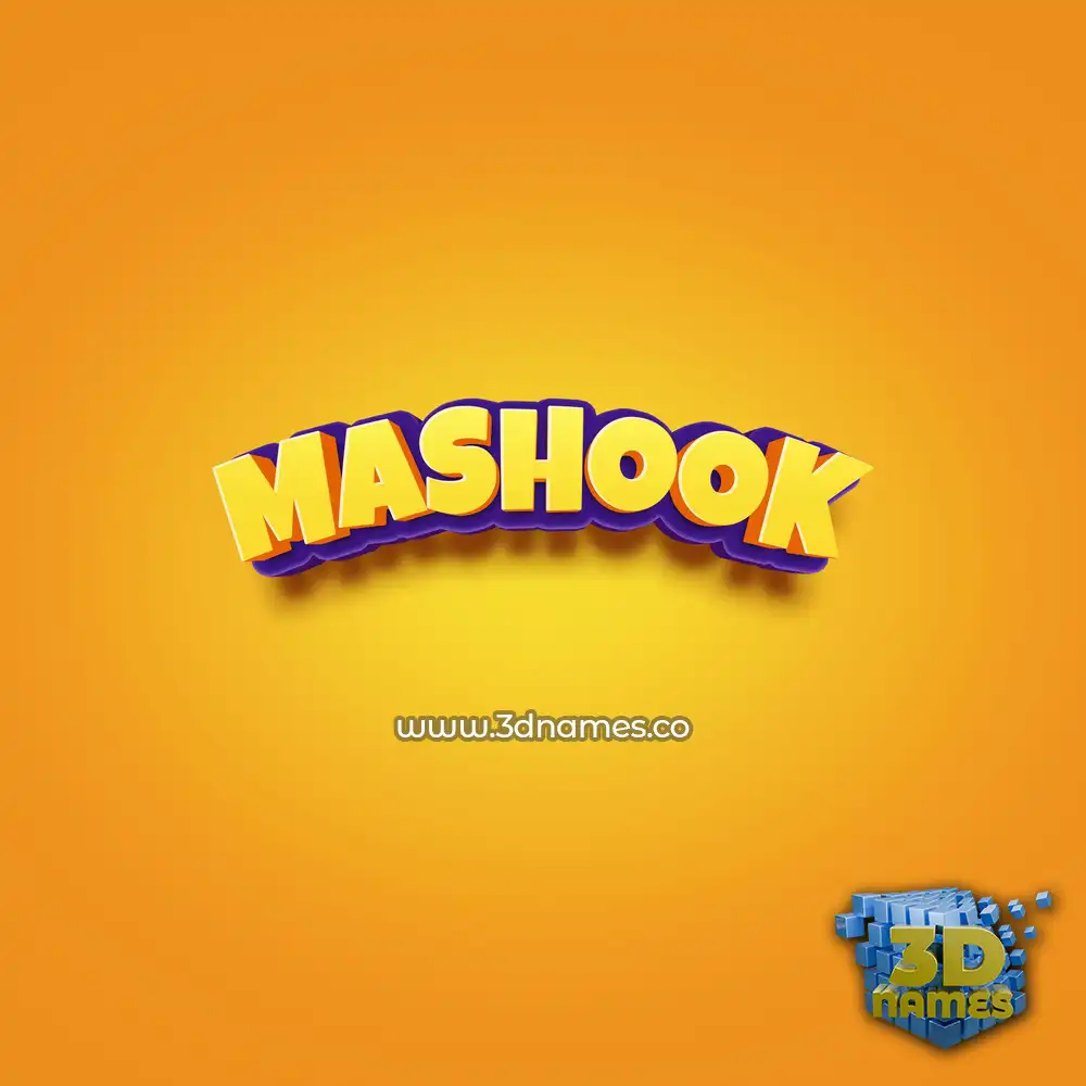 mashook in Orange Toon style - 3D name wallpaper