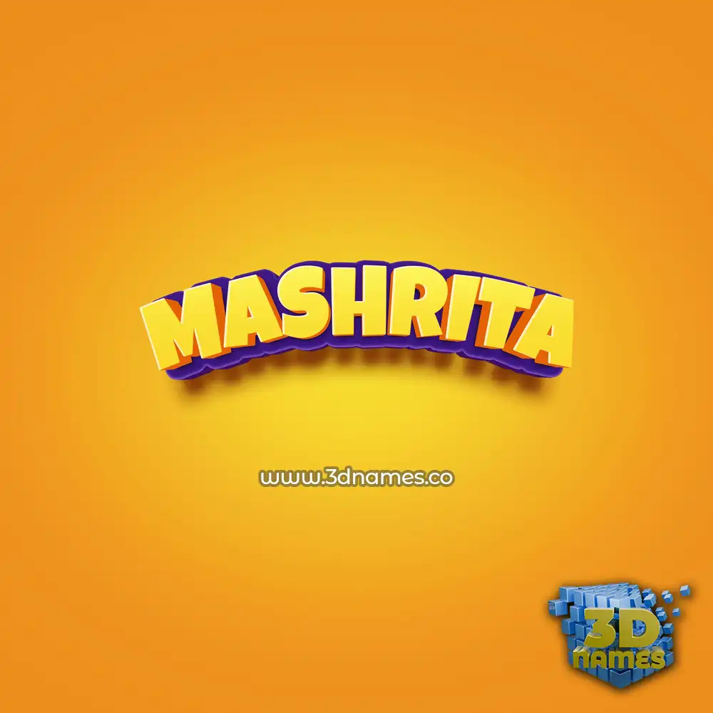 mashrita in Orange Toon style - 3D name wallpaper