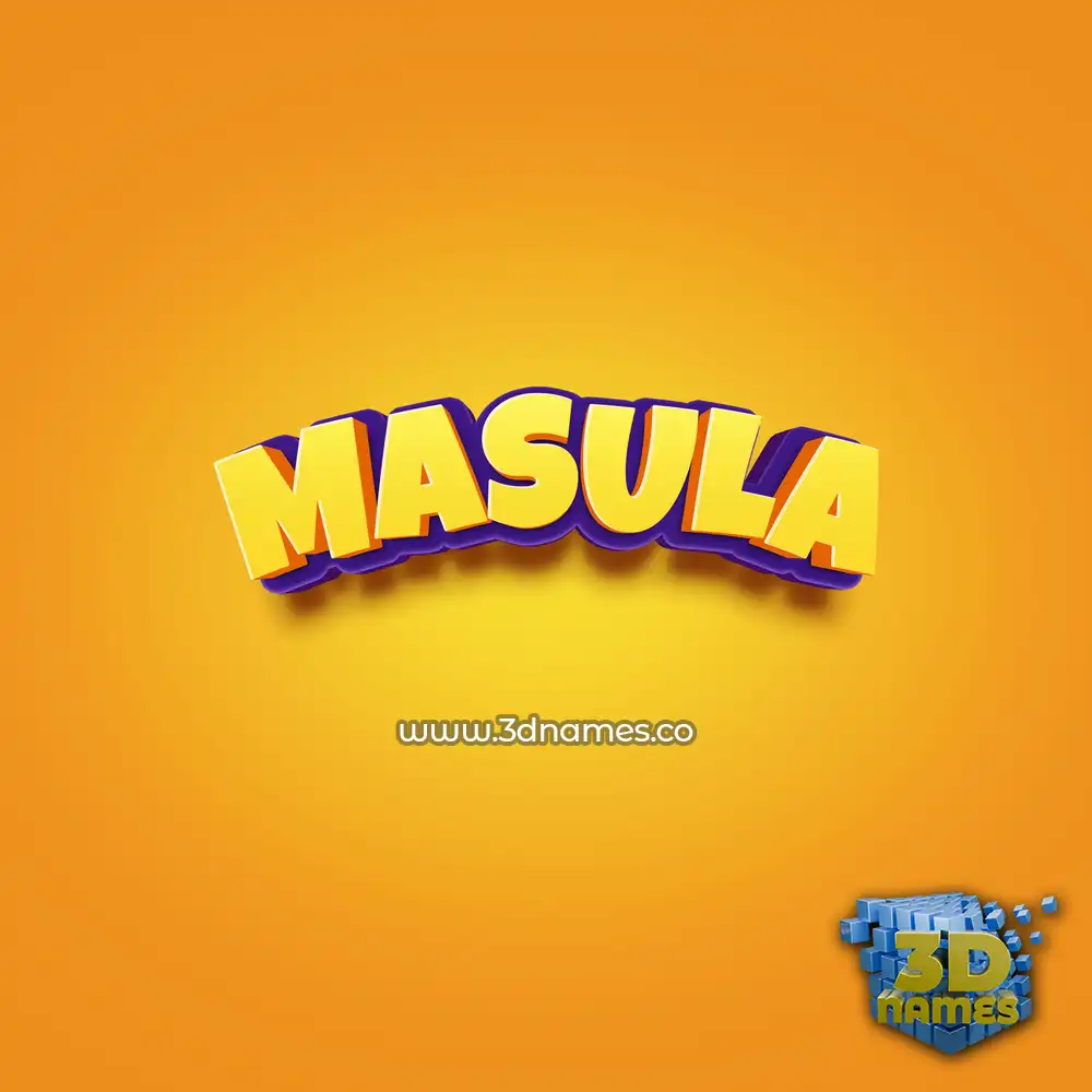 masula in Orange Toon style - 3D name wallpaper