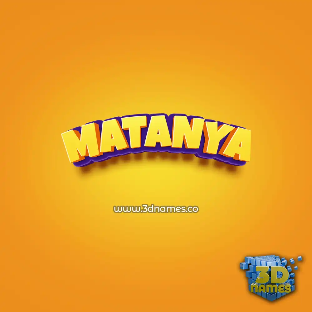 matanya in Orange Toon style - 3D name wallpaper