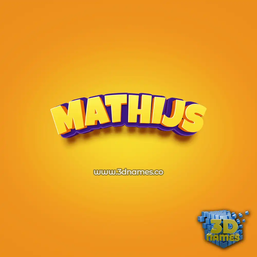 mathijs in Orange Toon style - 3D name wallpaper