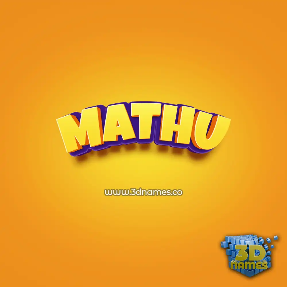 mathu in Orange Toon style - 3D name wallpaper