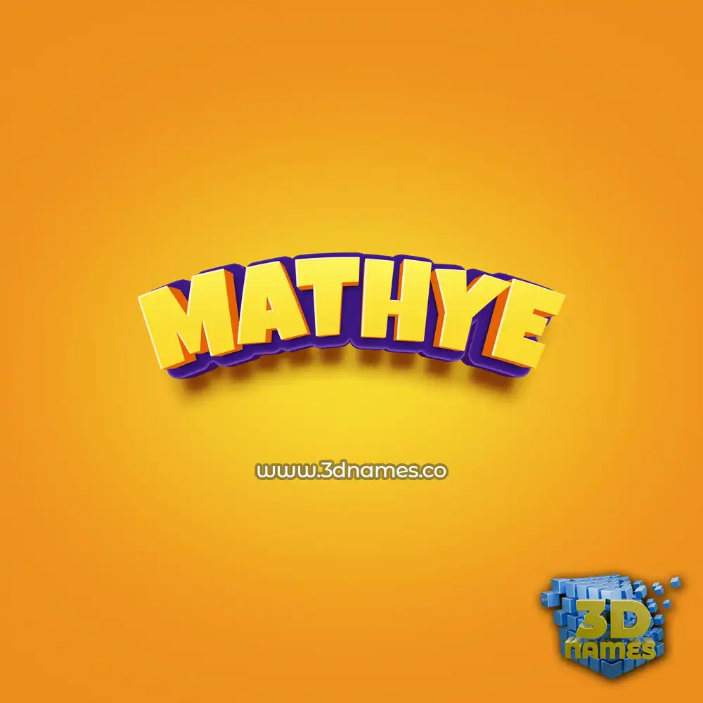 mathye in Orange Toon style - 3D name wallpaper