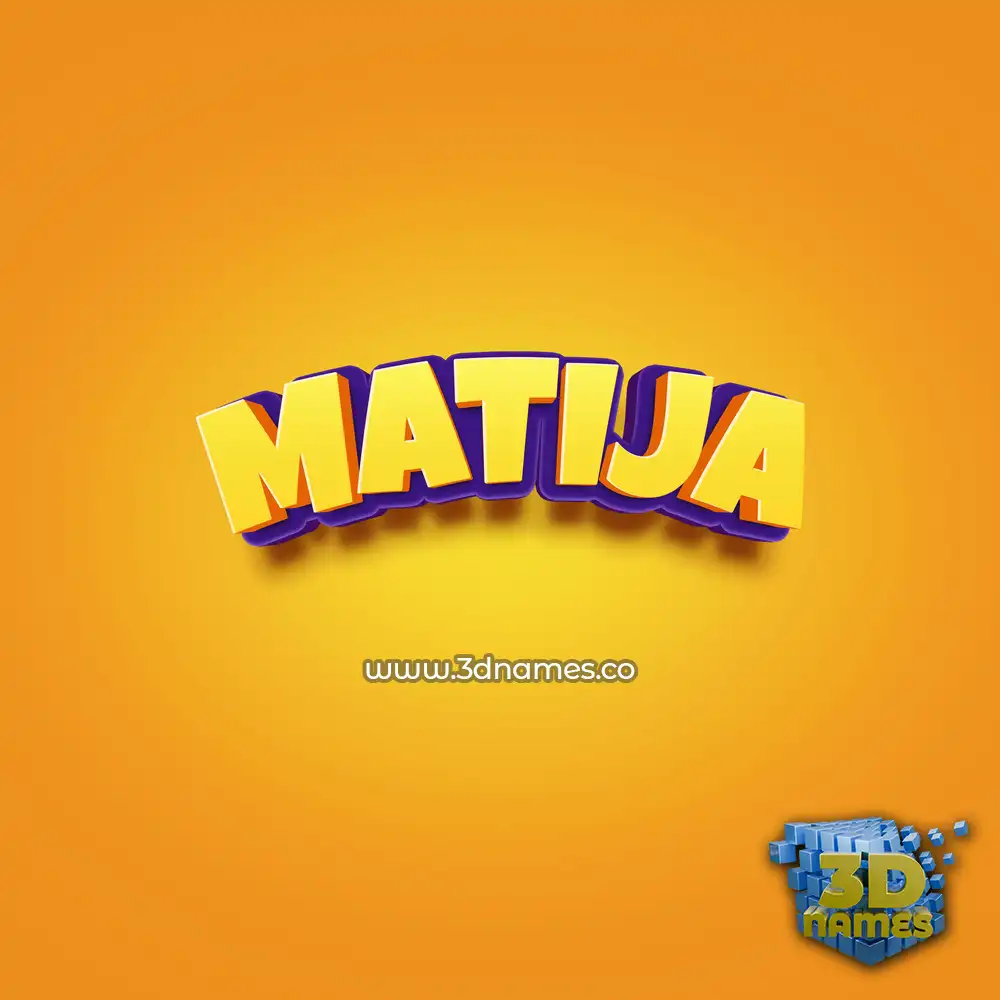 matija in Orange Toon style - 3D name wallpaper