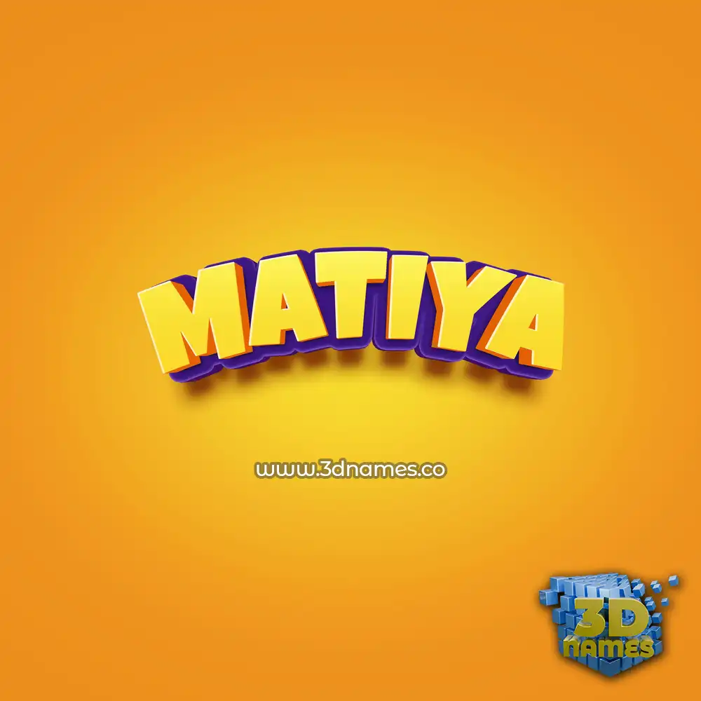 matiya in Orange Toon style - 3D name wallpaper