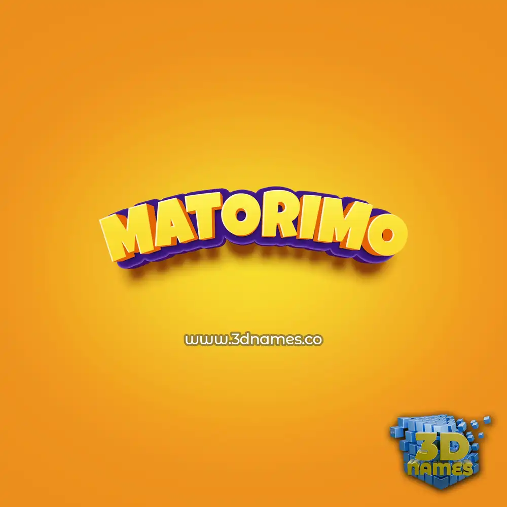 matorimo in Orange Toon style - 3D name wallpaper