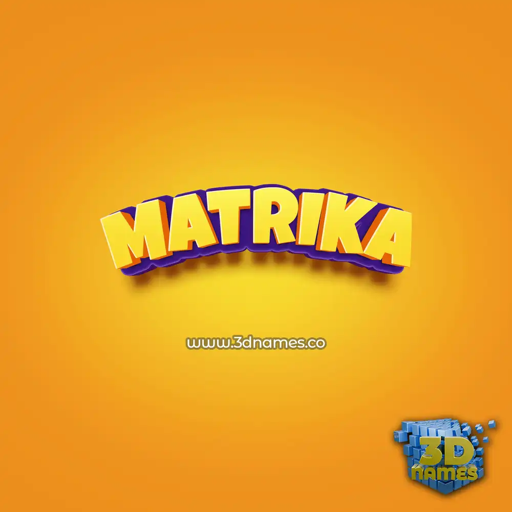matrika in Orange Toon style - 3D name wallpaper