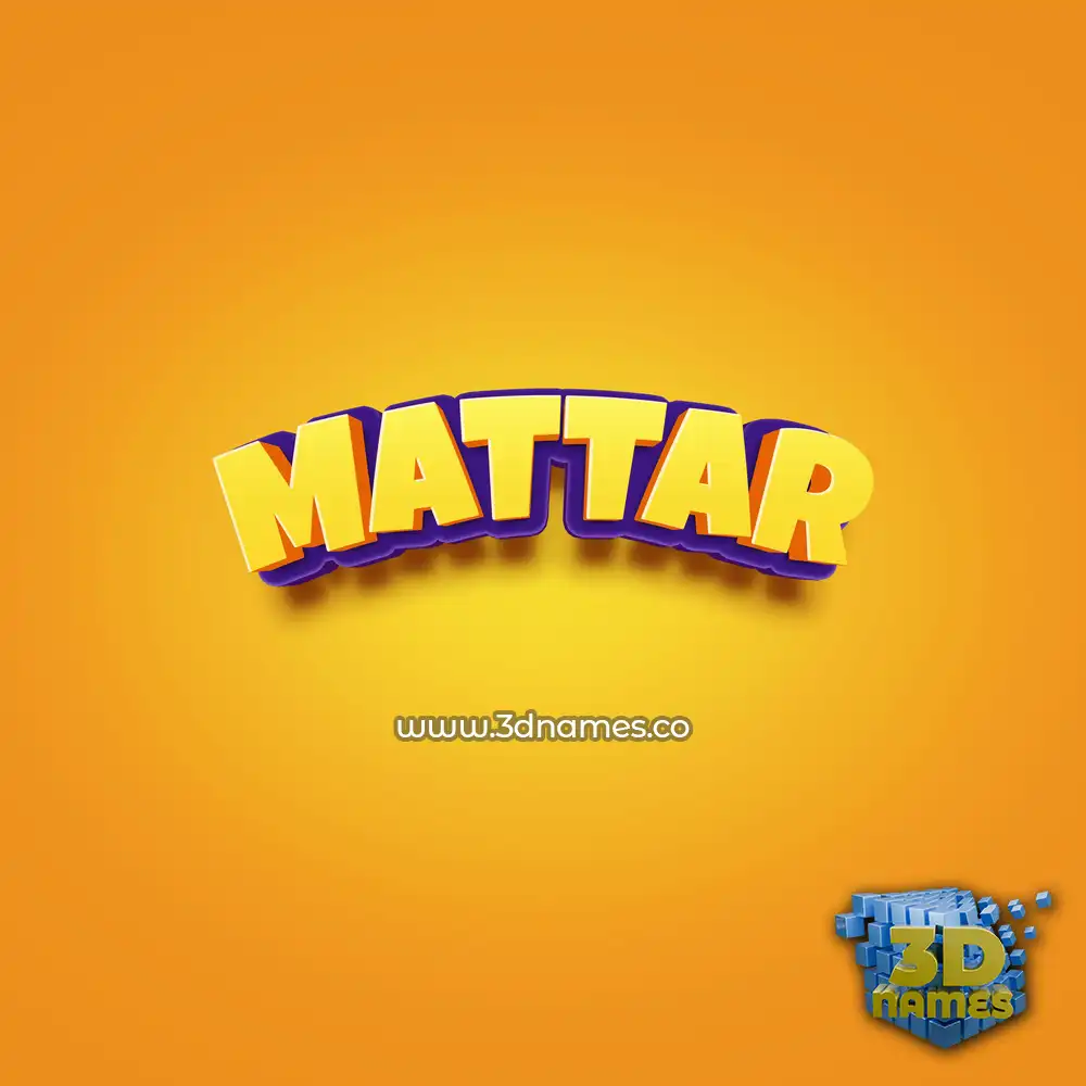 mattar in Orange Toon style - 3D name wallpaper