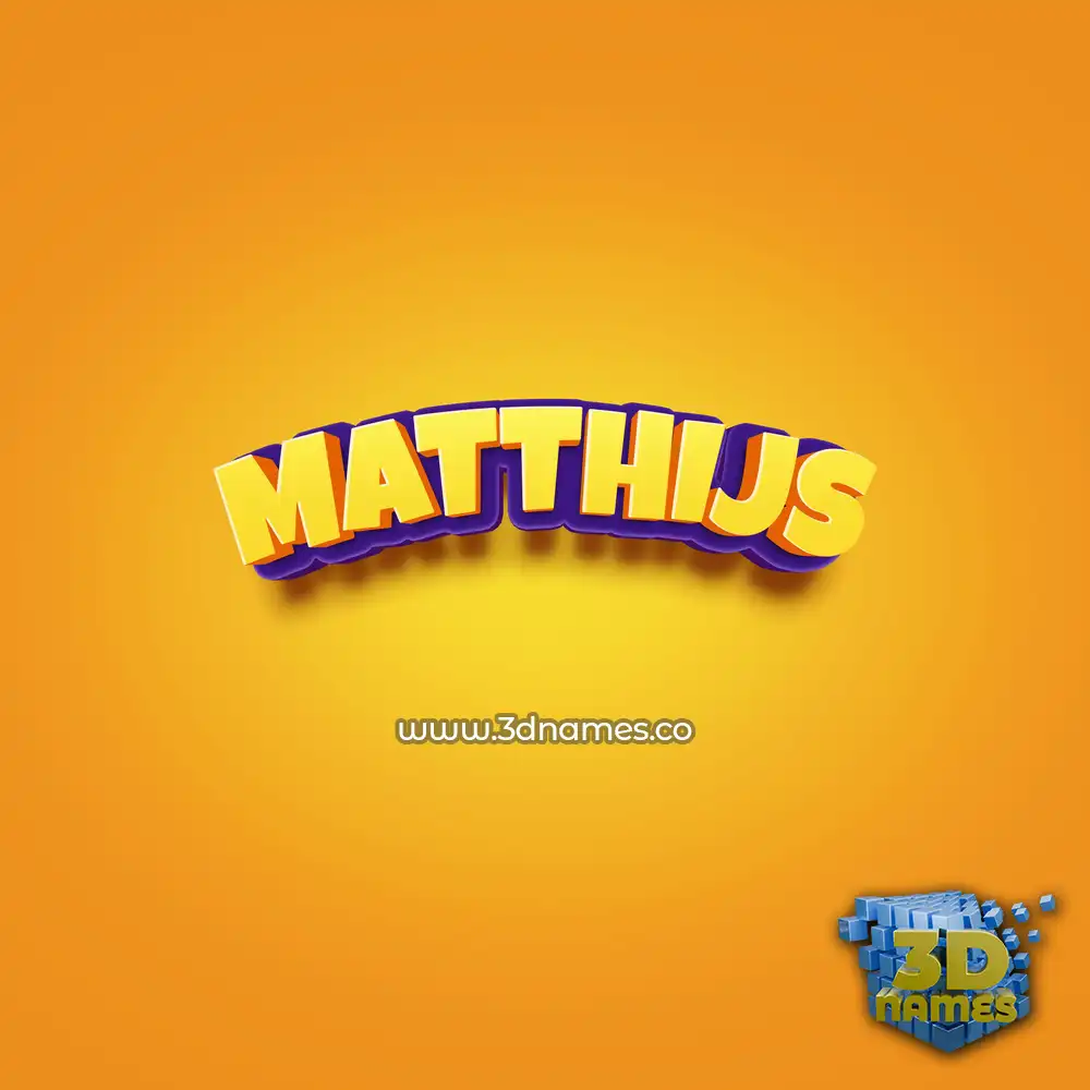 matthijs in Orange Toon style - 3D name wallpaper