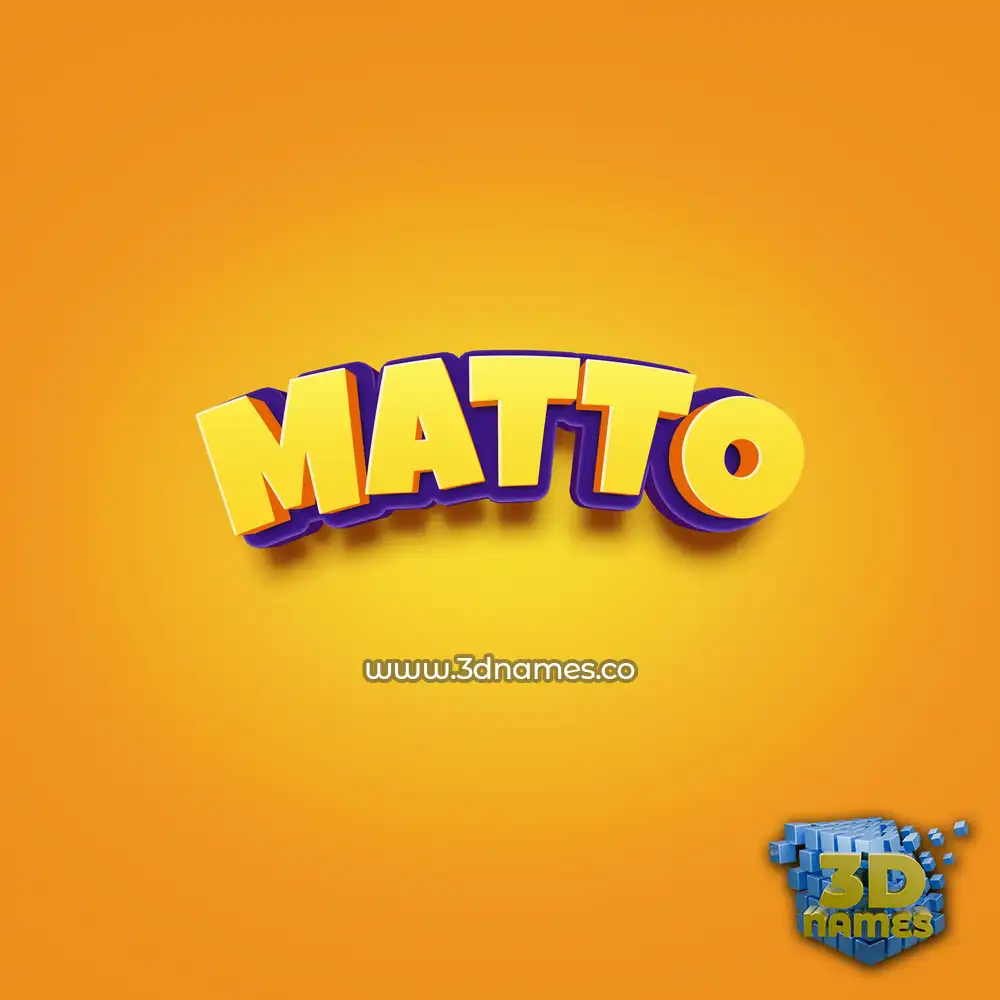 matto in Orange Toon style - 3D name wallpaper